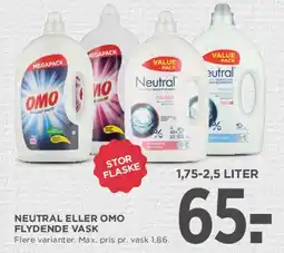 MENY Neutral eller OMO flydende vask tilbud