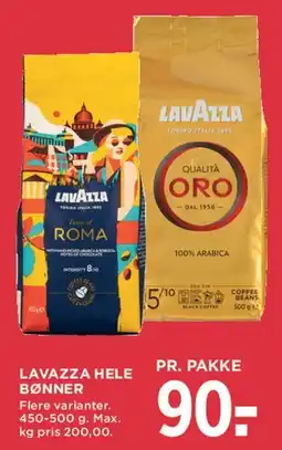 MENY Lavazza hele bønner tilbud