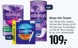 Føtex Always eller Tampax tilbud