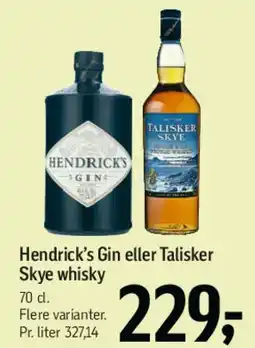 Føtex Hendrick's Gin eller Talisker Skye whisky tilbud