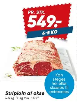 Bilka Striploin af okse tilbud