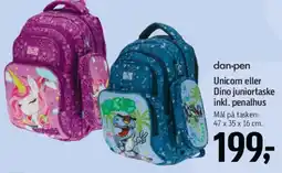 Føtex Unicorn eller Dino juniortaske inkl. penalhus tilbud