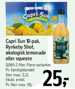 Føtex Capri Sun 10-pak / Rynkeby Shot tilbud