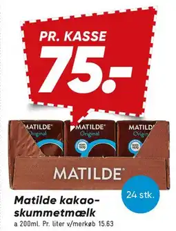 Bilka Matilde kakaoskummetmælk tilbud