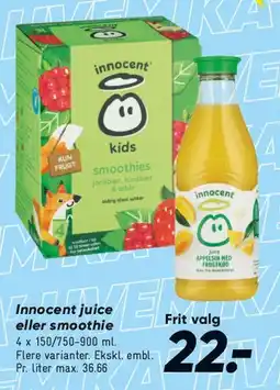 Bilka Innocent juice / smoothie tilbud