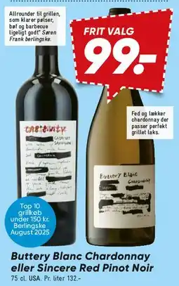 Bilka Buttery Blanc Chardonnay / Sincere Red Pinot Noir tilbud