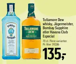 Føtex Tullamore Dew, Jägermeister, Bombay Sapphire eller Havana Club Especial tilbud