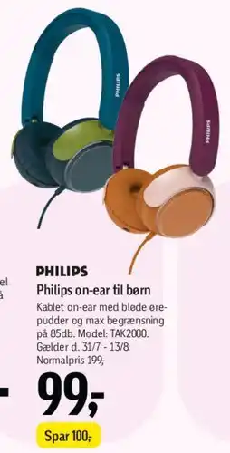 Føtex Philips on-ear til børn tilbud