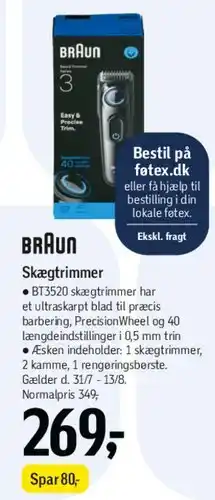 Føtex Braun skægtrimmer (BT3520) tilbud