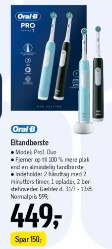 Føtex Oral‑B eltandbørste (Pro / Pro1 Duo) tilbud