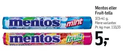 Føtex Mentos eller Fruit-tella tilbud