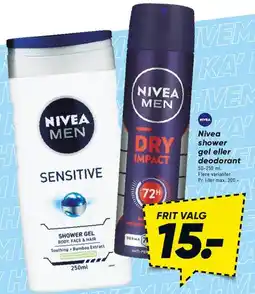 Bilka Nivea Men shower gel eller deodorant tilbud