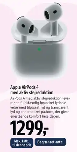 Føtex Apple AirPods 4 med aktiv støjreduktion tilbud
