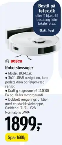 Føtex Bosch robotstøvsuger tilbud