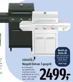 Føtex Nexgrill Deluxe 3 gasgrill tilbud