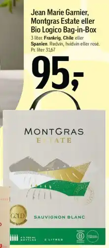 Føtex Jean Marie Garnier, Montgras Estate eller Bio Logico Bag-in-Box tilbud