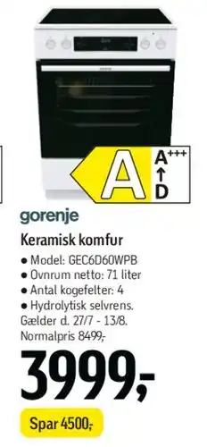 Føtex Keramisk komfur tilbud
