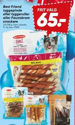 Bilka Best Friend tyggepinde / tyggeruller / Faunakram snacks tilbud