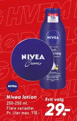 Bilka Nivea lotion / Creme tilbud