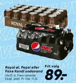Bilka Royal øl / Pepsi / Faxe (multi-pack) tilbud