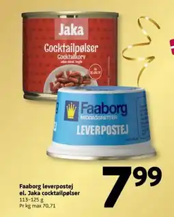 Løvbjerg Faaborg leverpostej el. Jaka cocktailpølser tilbud