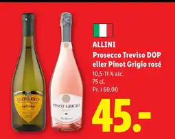 Lidl ALLINI Prosecco Treviso DOP eller Pinot Grigio rosé tilbud