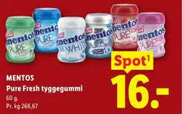 Lidl MENTOS Pure Fresh tyggegummi tilbud
