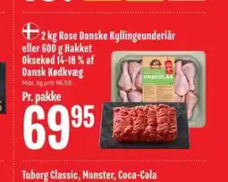 Min Købmand 2 kg Rose Danske Kyllingeunderlår eller 600 g Hakket Oksekød 14-18 % af Dansk Kødkvæg tilbud