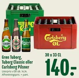 Min Købmand Grøn Tuborg, Tuborg Classic eller Carlsberg Pilsner tilbud