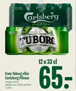 Min Købmand Grøn Tuborg eller Carlsberg Pilsner tilbud