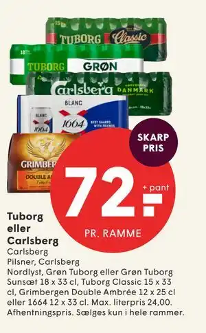 SPAR Tuborg eller Carlsberg tilbud