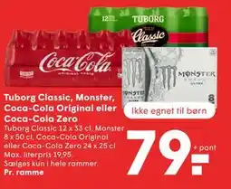 SPAR Tuborg Classic, Monster, Coca-Cola Original eller Coca-Cola Zero tilbud