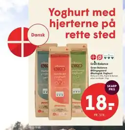 SPAR Grøn Balance Øllingegaard Økologisk Yoghurt tilbud