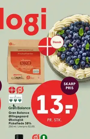 SPAR Grøn Balance Øllingegaard Økologisk Piskefløde 38% tilbud
