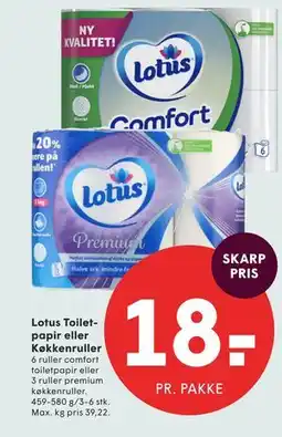 SPAR Lotus Toiletpapir eller Køkkenruller tilbud