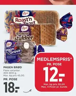 MENY PÅGEN BRØD tilbud