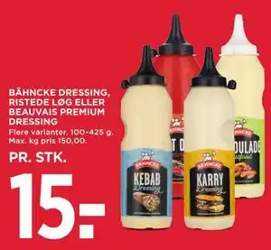 MENY BÄHNCKE DRESSING, RISTEDE LØG ELLER BEAUVAIS PREMIUM DRESSING tilbud