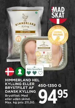 MENY HIMMERLAND HEL KYLLING ELLER BRYSTFILET AF DANSK KYLLING tilbud