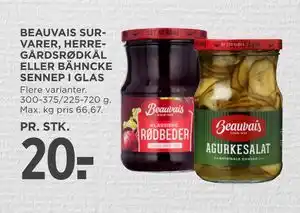 MENY BEAUVAIS SURVARER, HERREGÅRDSRØDKÅL ELLER BÄHNCKE SENNEP I GLAS tilbud
