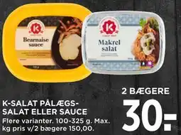 MENY K-SALAT PÅLÆGSSALAT ELLER SAUCE tilbud