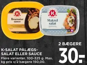 MENY K-SALAT PÅLÆGSSALAT ELLER SAUCE tilbud
