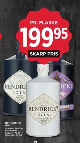 MENY HENDRICK’S GIN tilbud