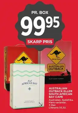 MENY AUSTRALIAN OUTBACK ELLER SOUTH AFRICAN BAY CAPE tilbud