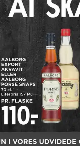 MENY AALBORG EXPORT AKVAVIT ELLER AALBORG PORSE SNAPS tilbud