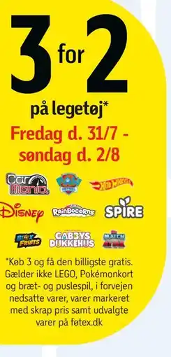 Føtex 3 for 2 på legetøj tilbud