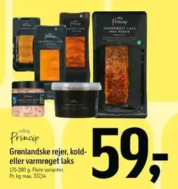 Føtex Grønlandske rejer, kold- eller varmrøget laks tilbud