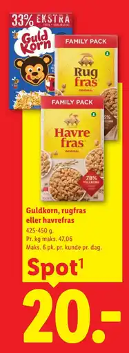 Lidl Guldkorn, rugfras eller havrefras tilbud