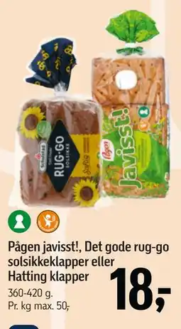 Føtex Pågen javisst!, Det gode rug-go solsikkeklapper eller Hatting klapper tilbud