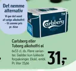 Føtex Carlsberg eller Tuborg alkoholfri øl tilbud