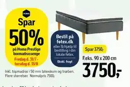Føtex Spar 50% på Huma Prestige boxmadrassenge tilbud